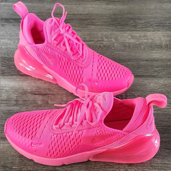 *NEAR NEW* Nike Airmax Air Max 270 Sz 8.5 Vibrant Neon Bright Hyper Triple Pink - Picture 1 of 12